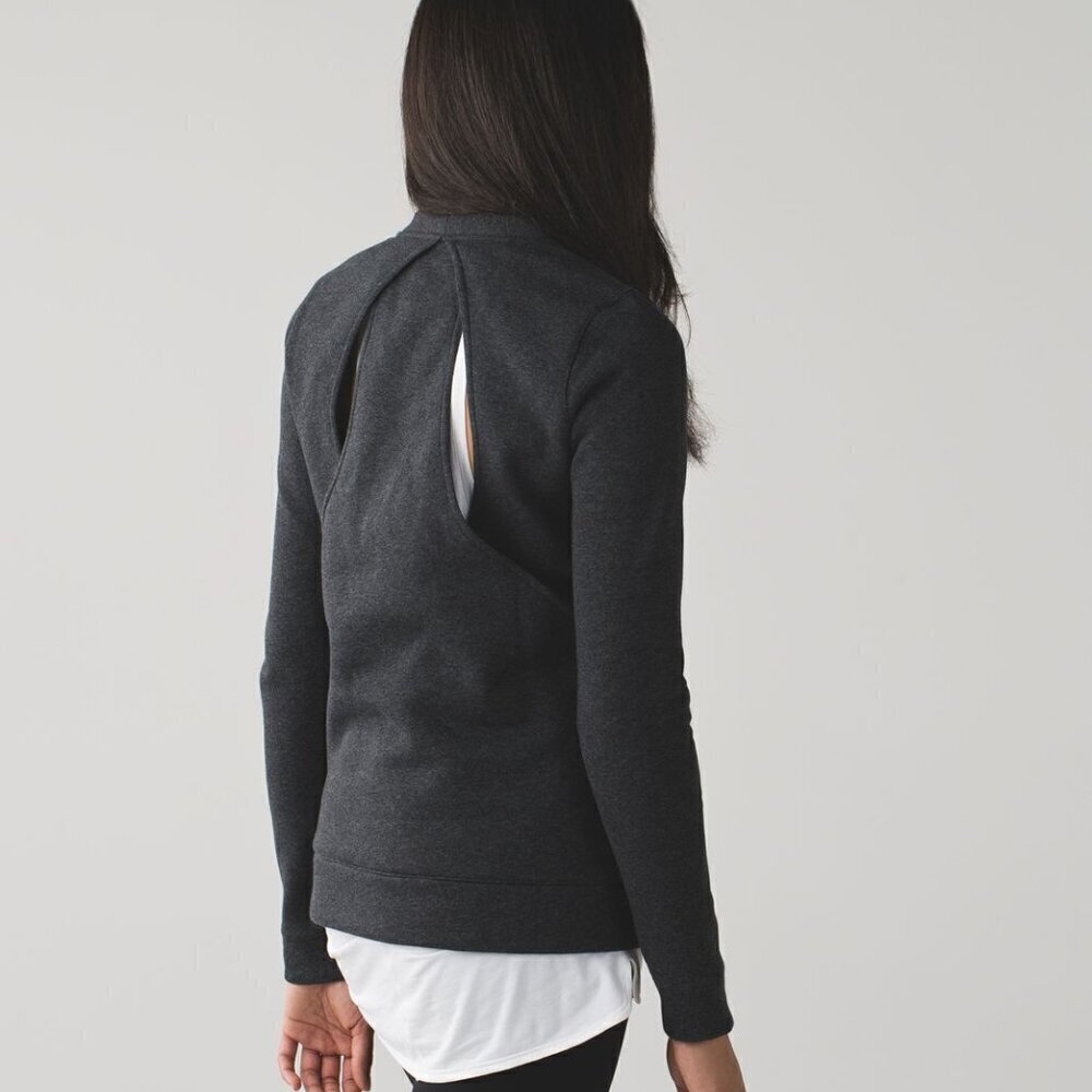 Lululemon &go Endeavor Long Sleeve Top Sweatshirt sz 6 Heathered Black